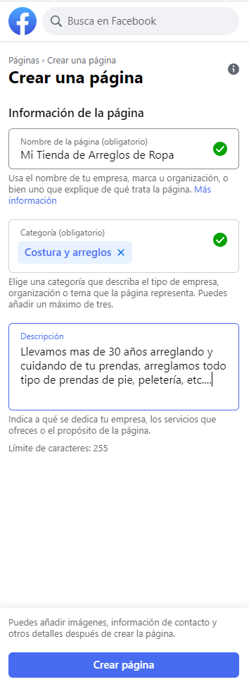 Como crear una pagina de Facebook para tu Taller de Arreglos de Ropa