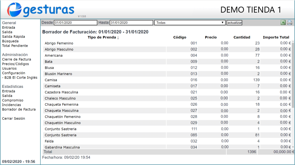 Control y gestión de talones de de El Corte Inglés