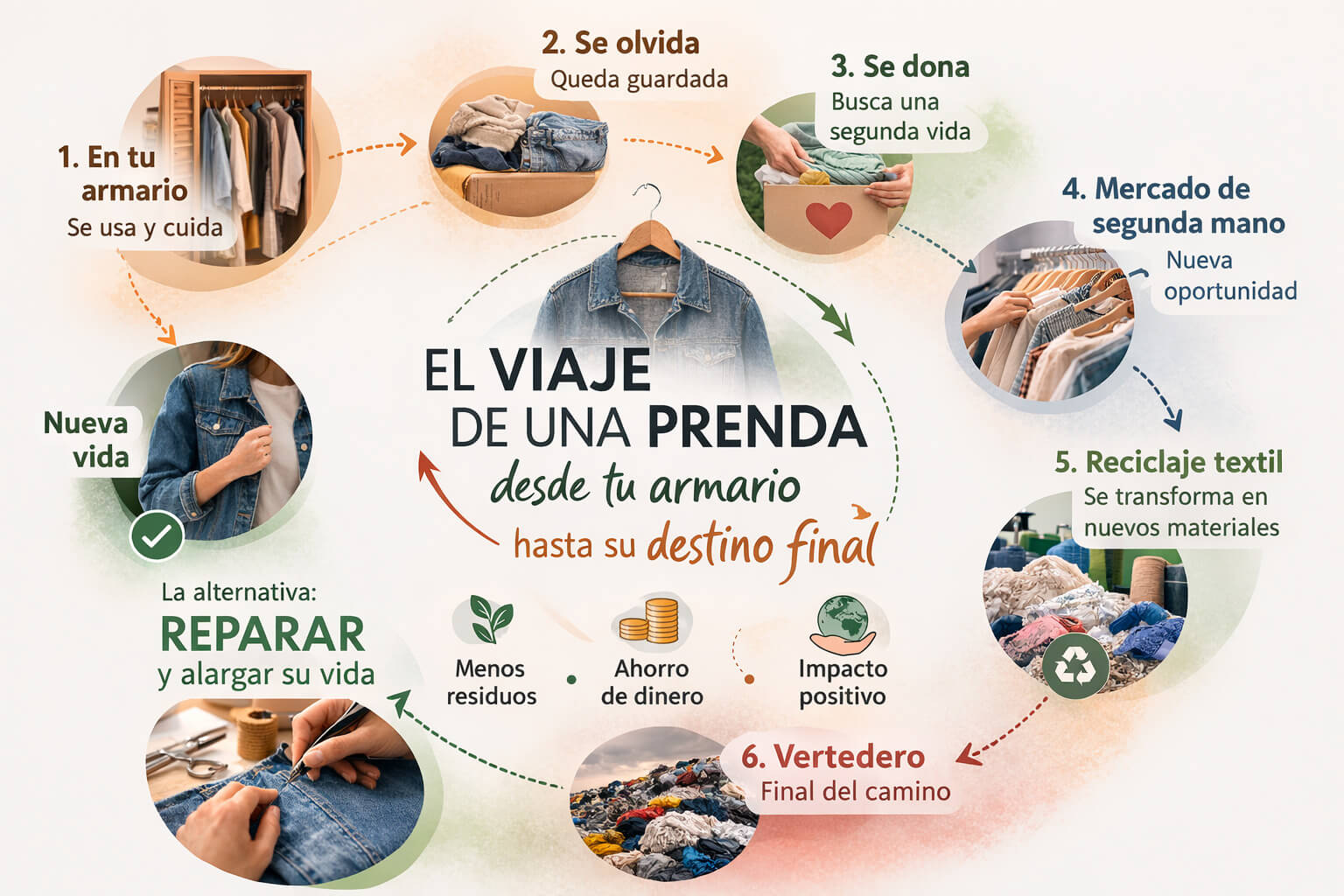 Qué pasa con la ropa que no se arregla: el viaje invisible de una prenda descartada