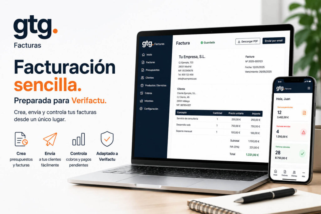 Software GTG Facturas para autónomos y pequeñas empresas